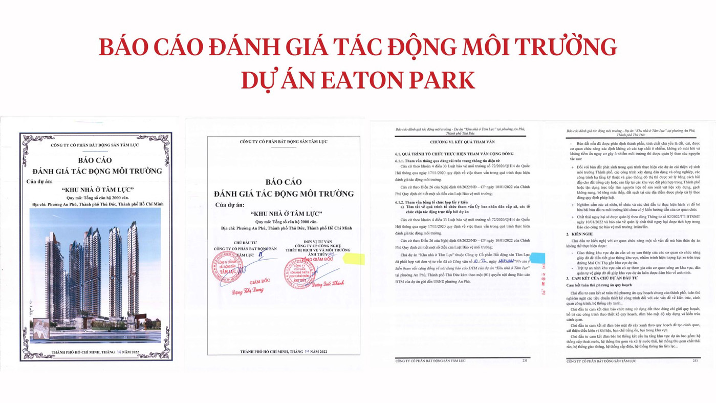 chấp thuận đánh giá tác động môi trường dự án Eaton Park